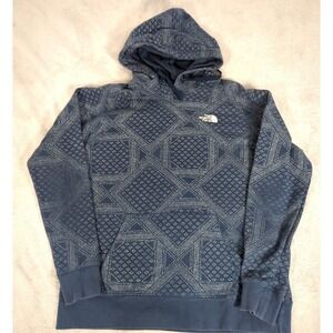 The North Face Hoodie Women Large Blue Bandana Tribal Aztec Geometric Sweatshirt